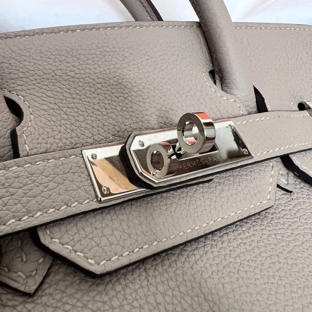 100% Authentic Hermes Birkin 30 Trench Togo PHW Stamp T - Picture 7 of 16